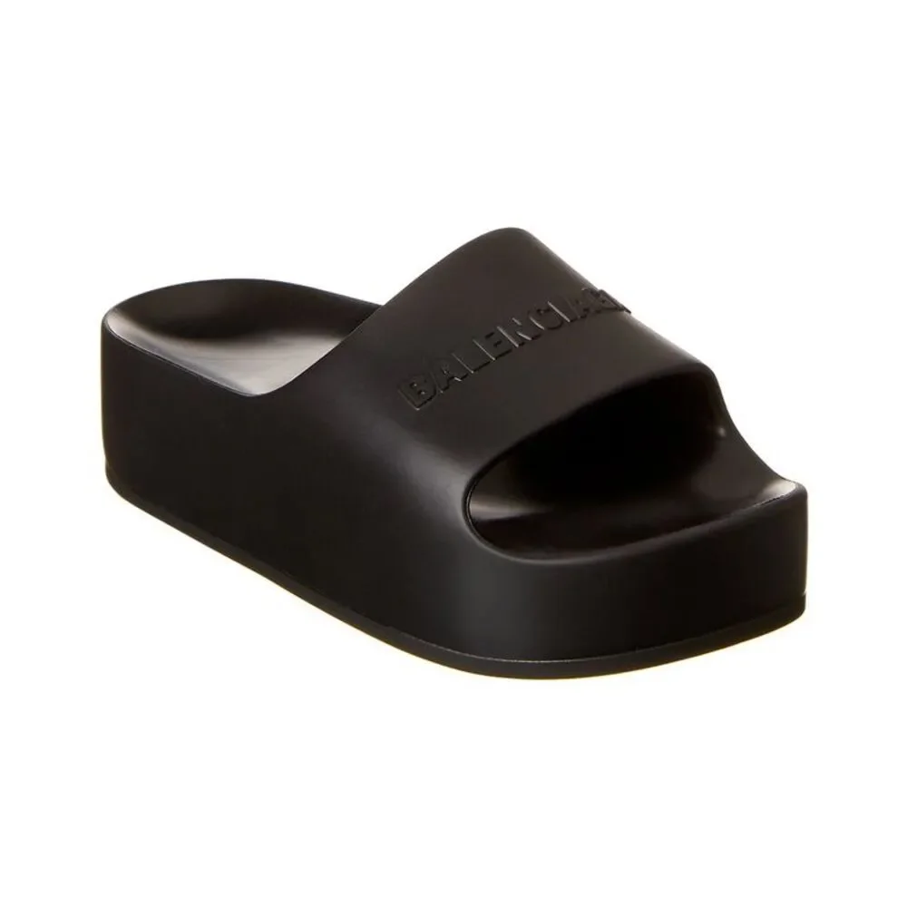 Balenciaga Chunky Rubber Slide, Black